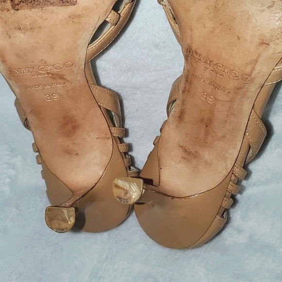 Jimmy Choo Peep Toe Sandals Size 39 - Picture 10 of 14